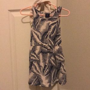 Navy and cream palm leaves dress!